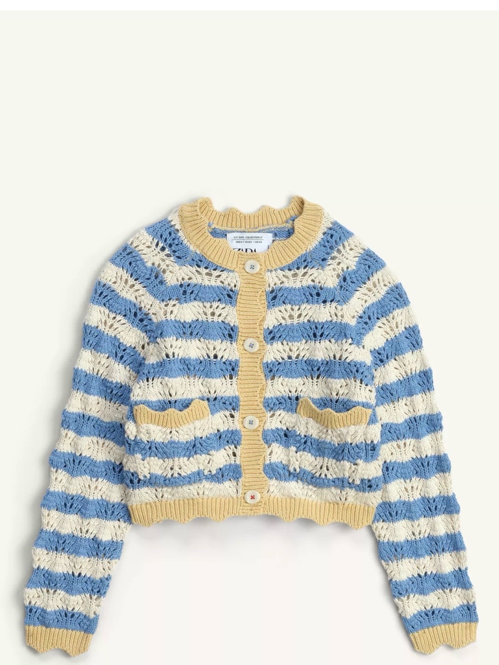 Zara WAVE KNIT CARDIGAN LIMITED EDITION size 6-7